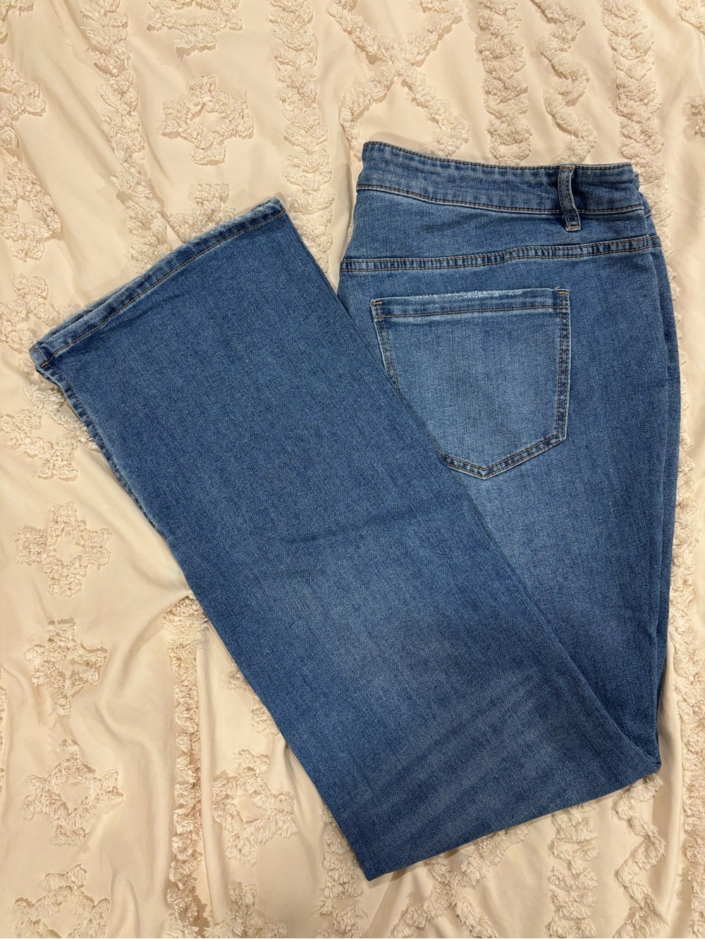 Eloquii Midwash Blue Flare Jeans